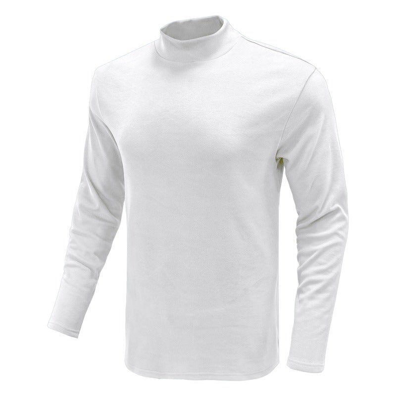 Foreign Trade Men''s High Collar Warm Base Shirt Top Autumn and Winter Fleece-lined and Long Sleeve T-shirt Men''s Wear - Image 2