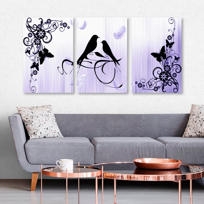 ماركتنا ثلاث لوحات قماشية بتصميم مودرن مع برواز مجوف مقاس (90×40) ثلاث قطع - Image 1