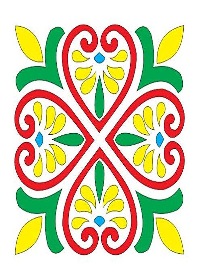 300Sparkles 300 قالب رانجولي لامع من خشب MDF لتزيين المنزل وأرضيات المعابد، سهل التعبئة، تصميم فريد، مناسب لمهرجان ديوالي (8 × 8 بوصة) - Image 2