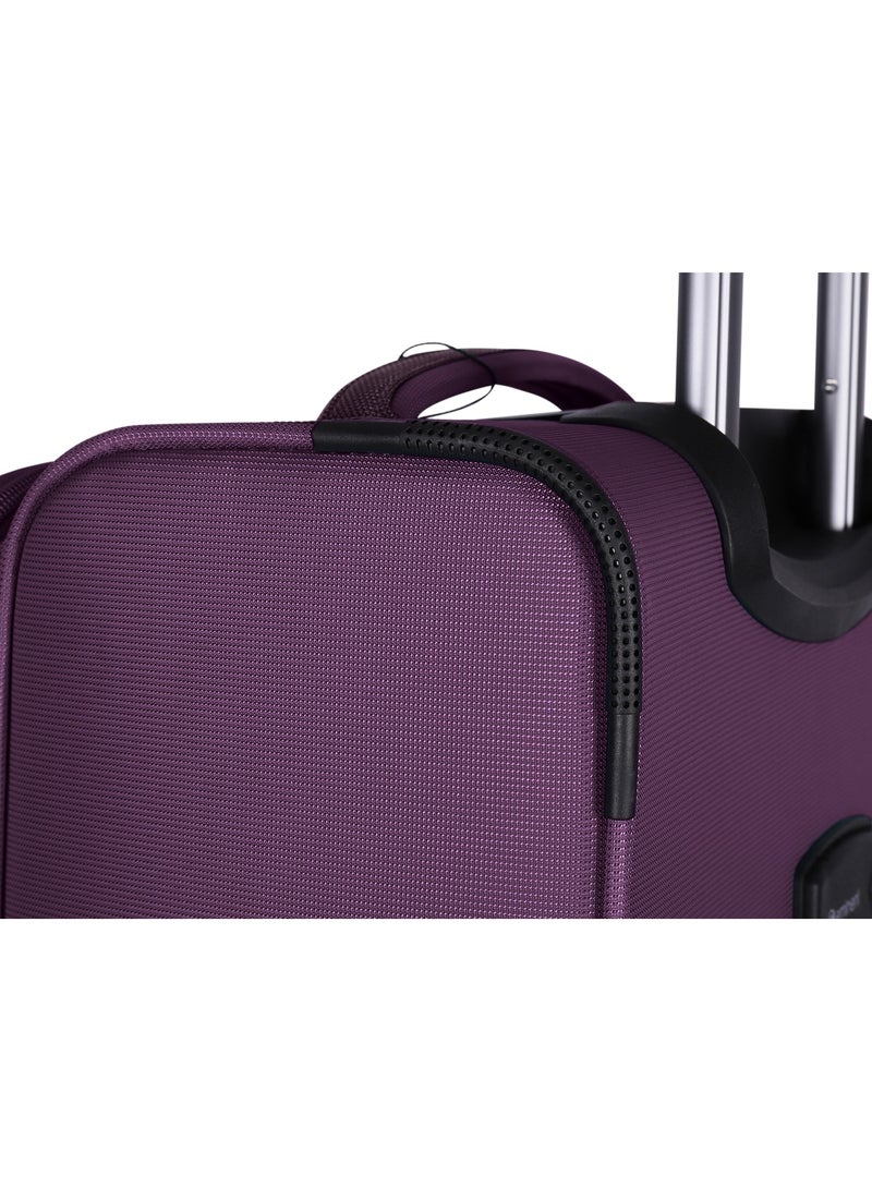 eminent Expandable Luggage Trolley Bag Soft Suitcase for Unisex Travel Polyester Shell Lightweight with TSA lock Double Spinner Wheels E777SZ Medium Checked 24 Inch Purple - Image 4