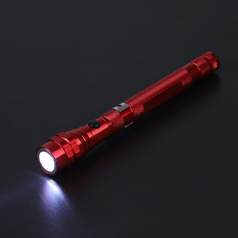 Multi function Mini Flexible Telescopic LED Flashlight Rotatable Torch with Magnetic End (Red) - Image 5