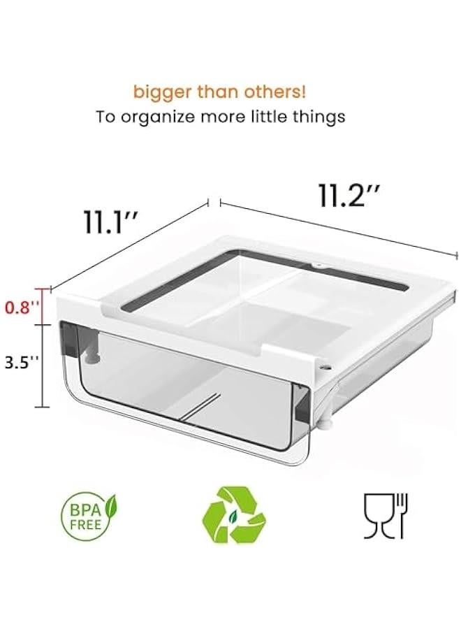 HOOKOR Under Shelf Drawer Pull Out Under Cabinet Spice Rack, Cupboard Storage Organizer Easy to Install, Durable Plastic Storage Organizer for Kitchen Pantry, Cabinet Accessories - Image 3