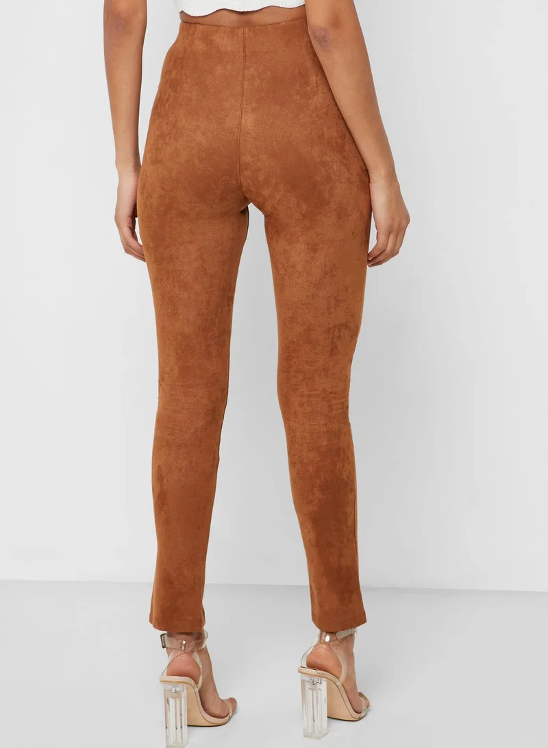 FOREVER 21 High Waist Front Split Leggings