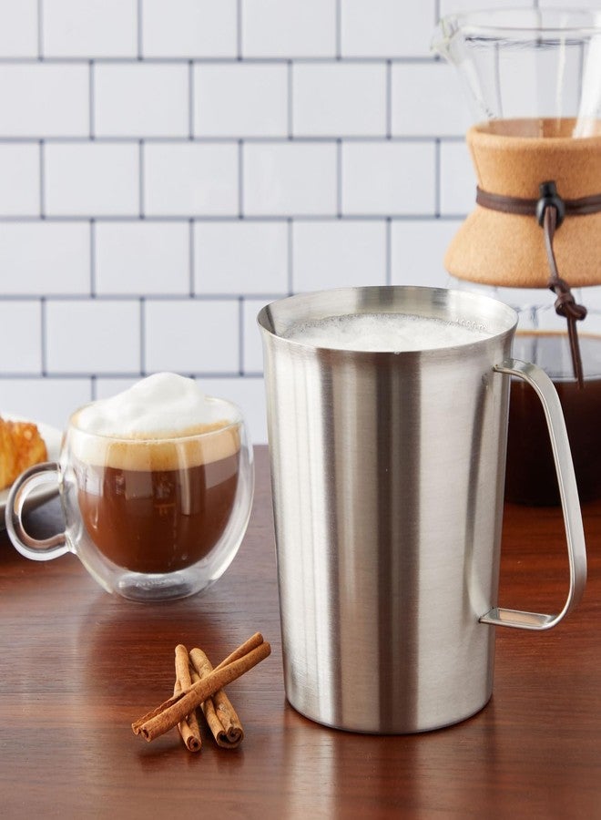 Juvale 4-Stainless Steel Metal Measuring Cups - 32 Oz/1000 mL, With Handle - Stainless Steel Graduated Pitcher with Ounce & Milliliter Markings - Image 2