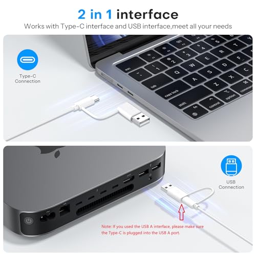OMOTON Wired Keyboard Compatible with Mac with Dual Interface USB and TypeC Numeric Keypad Compatible with MacBook ProAir iMac Mac miniPro Laptop Silver - Image 3