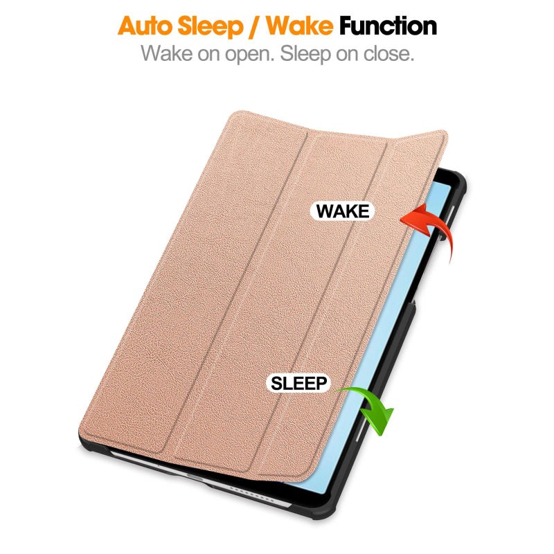 For Honor Pad X7 2025 Custer Texture 3-Fold Holder Leather Smart Tablet Case(Rose Gold) - Image 5