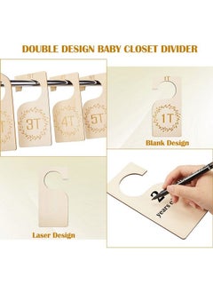 Patelai 7 Pieces Baby Closet Size Divider Wooden Kids Closet Organizers Hanging Closet Dividers From 1T To 7T For Home Nursery Baby Kids Newborn Infant Clothes  - Image 4