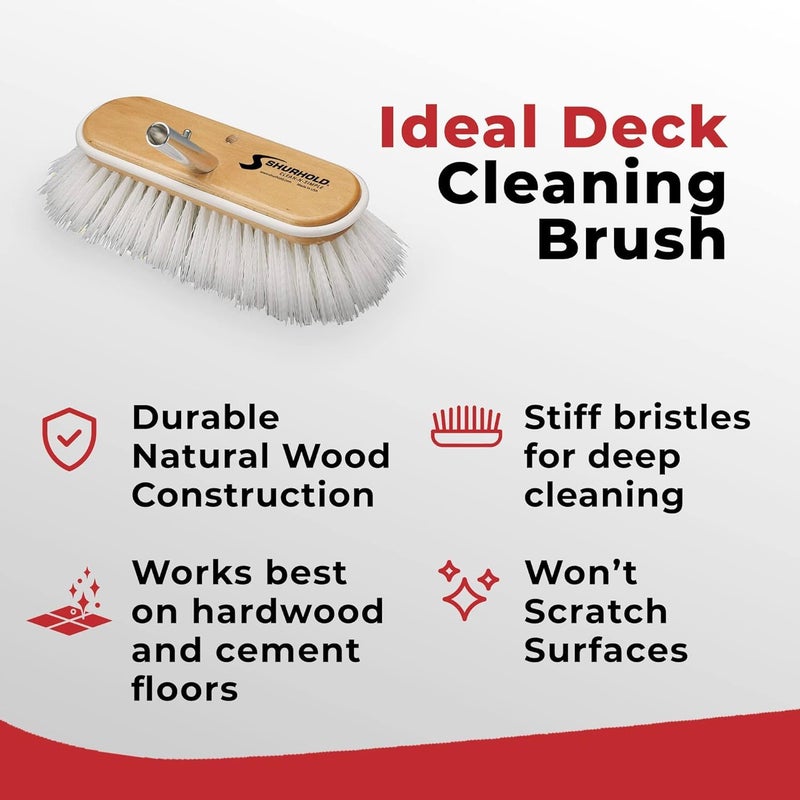 Shurhold 10" Polypropylene Stiff Bristle Deck Brush - Image 2