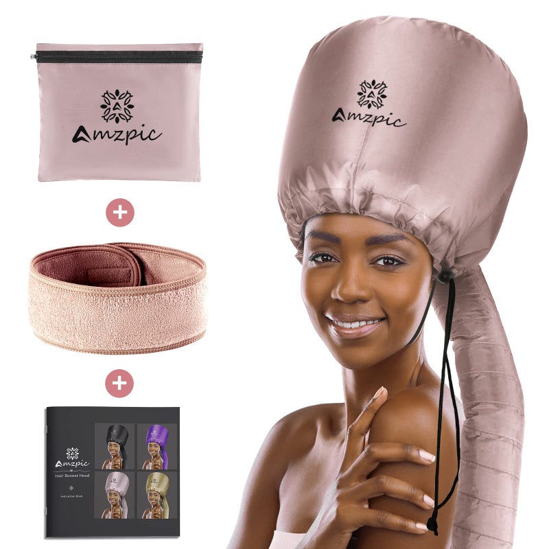Bonnet Hood Hair Dryer Attachment  Soft Adjustable Extra Large Bonnet Hair Dryer for Speeds Up Drying Time at Home Easy to Use for Styling Curling and Deep Conditioning Pink