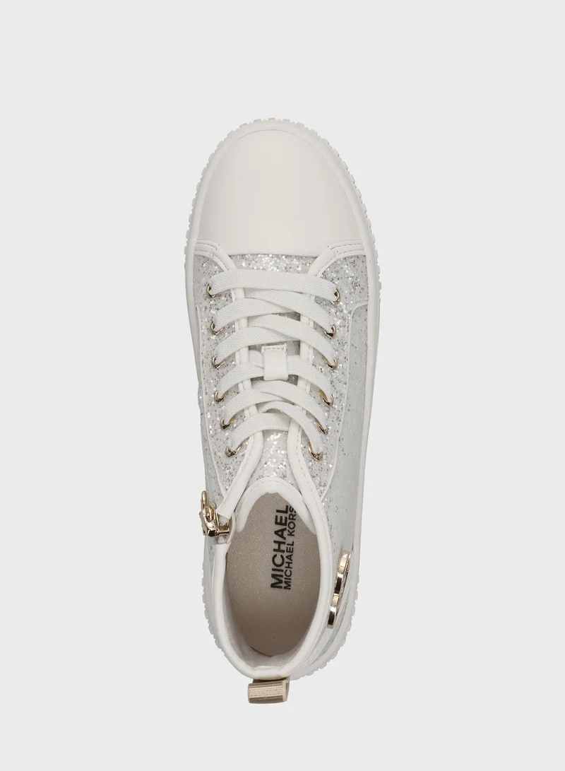 Michael Kors Youth Skate Split 3 Glitter High Top Lace Up Sneakers