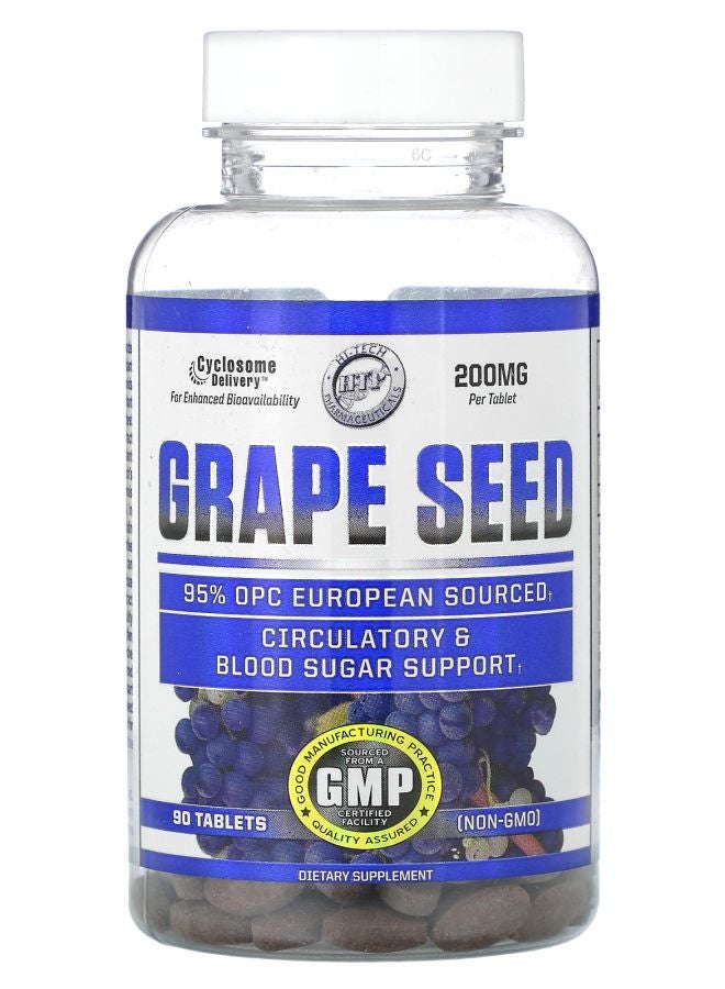 hi tech pharmaceuticals Grape Seed 200 mg 90 Tablets - Image 1