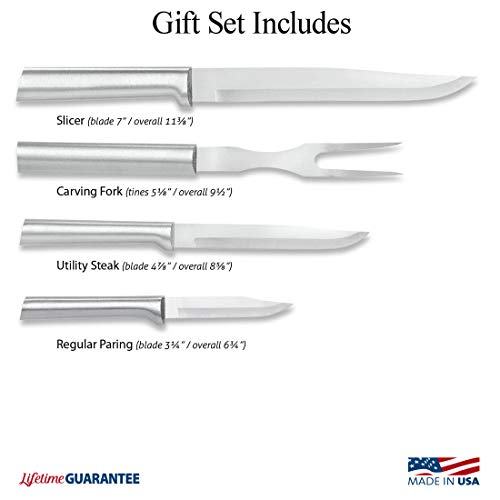 Rada Cutlery 4-Piece Prepare Then Carve Knife Gift Set, Silver Handles - Image 2