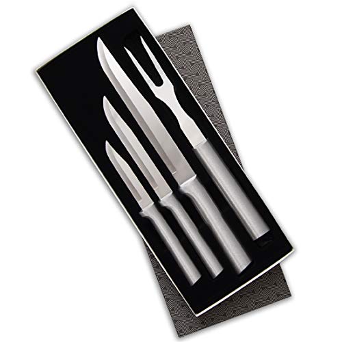 Rada Cutlery 4-Piece Prepare Then Carve Knife Gift Set, Silver Handles - Image 1