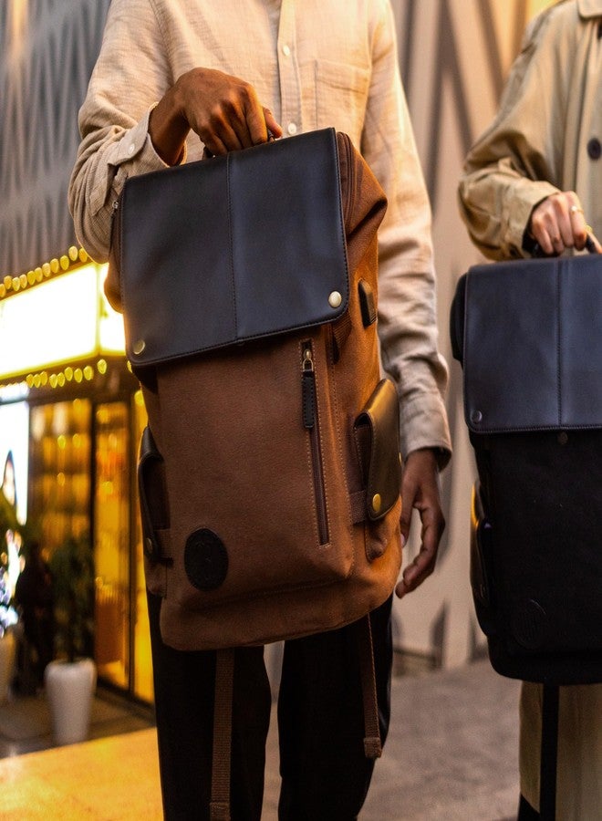 Mona B Laptop Backpack for Men & Women with Up to 15" Laptop Compartment - 20L Capacity - Ideal for Office, College, School & Travel - Chocolate - Image 2