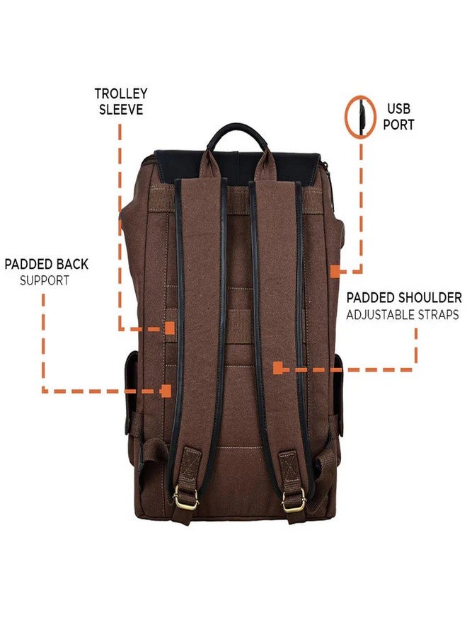 Mona B Laptop Backpack for Men & Women with Up to 15" Laptop Compartment - 20L Capacity - Ideal for Office, College, School & Travel - Chocolate - Image 5
