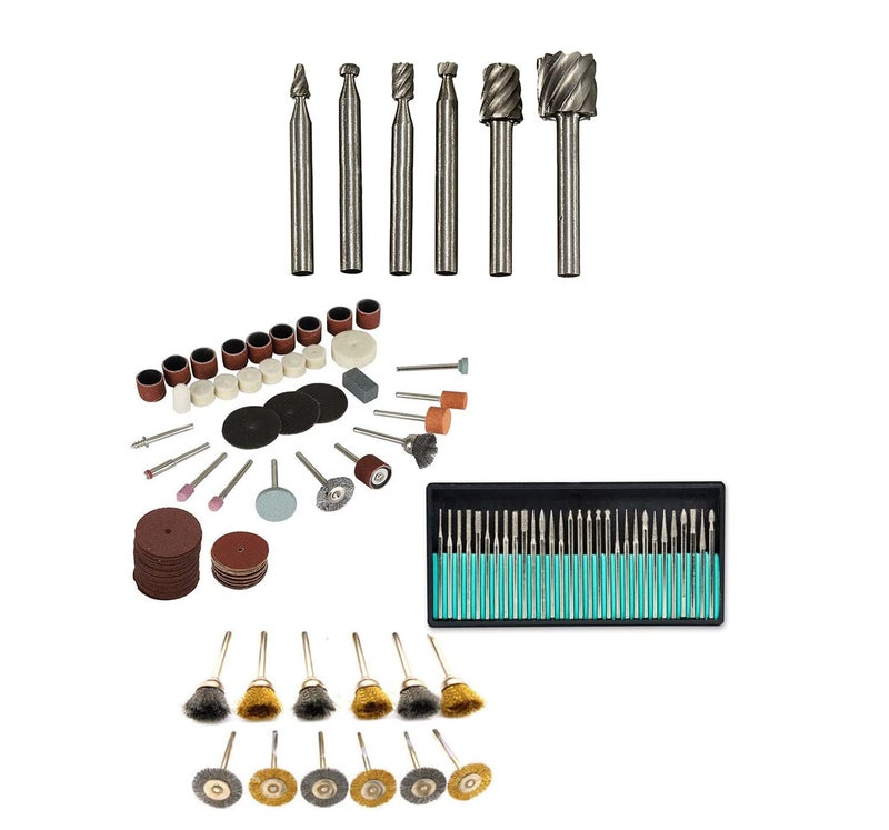 Digital Craft Digital Craft Rotary Tool Accessories Kit Mini Drill Bit Set with 32mm Mandrel in Electric Drill with 105Pc Rotary Tool Set 6pc HSS Rotary Burs 30Pc Diamond Burs 12Pc Wire Brush  - Image 1