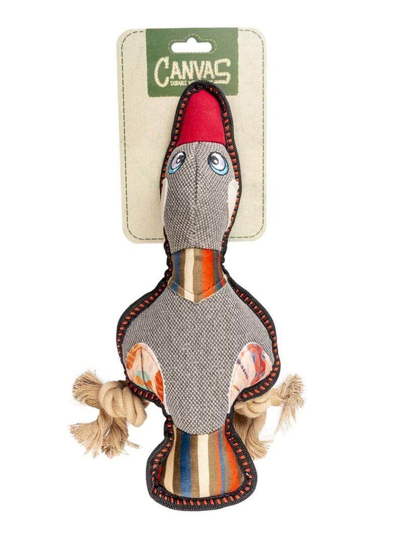 Duvo + Dog Playing Toy Canvas Duck 33x13x6cm, Grey - Image 1