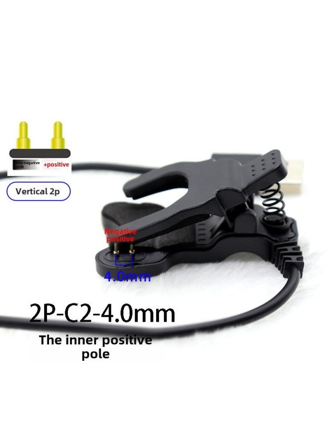 Universal Smart Bracelet Watch Universal Charger T500 HW12 Watch 23 Contact Pin Pin Data Cable Clip-Color:2 Pins 4mm Inner Positive-Model Specifications:Universal Charging Clamp - Image 1