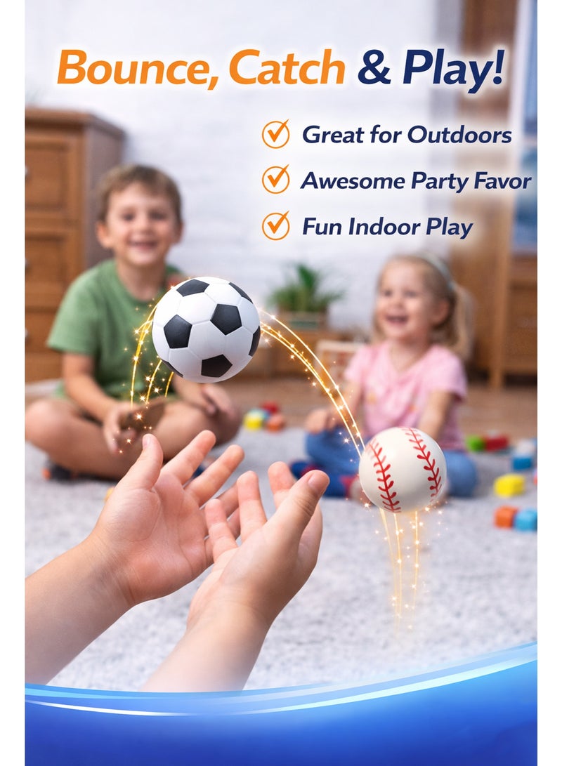 12PCS Assorted Bouncing Balls – High Bounce Sports Balls Set for Kids with Basketball, Soccer, and Baseball Designs – Mini Rubber Balls for Party Favors, School Rewards, and Outdoor Play - Image 3
