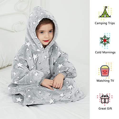 KFUBUO Wearable Blanket Hoodie for Kids Toddlers Sherpa Blanket Sweatshirt With Pocket Cute Hoodies 2-6 Year Old Girl Boy Birthday Gifts - Image 2