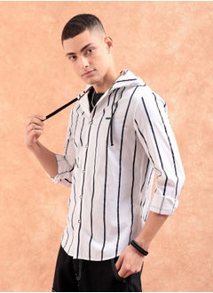 The Indian Garage Co Men Slim Fit Verticle Striped Full Sleeves Spread Collar Casual Shirt  - Image 3