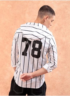 The Indian Garage Co Men Slim Fit Verticle Striped Full Sleeves Spread Collar Casual Shirt  - Image 2