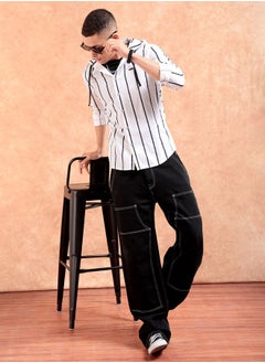 The Indian Garage Co Men Slim Fit Verticle Striped Full Sleeves Spread Collar Casual Shirt  - Image 5