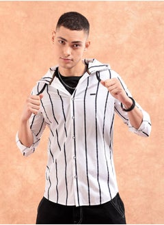 The Indian Garage Co Men Slim Fit Verticle Striped Full Sleeves Spread Collar Casual Shirt  - Image 1