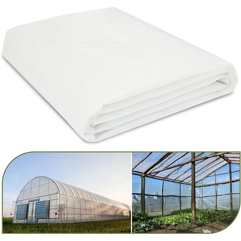 chicarry Greenhouse Plastic Sheeting, 12ft x 25ft 6 mil Clear Greenhouse Film, UV Resistant Plastic Sheeting Heavy Duty, Polyethylene Green House Plastic Cover for Farms, Garden, Agriculture - Image 1