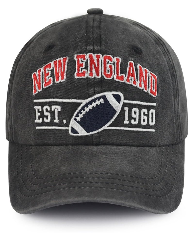 Terojnkl Embroidered City Football Hat for Men Women, Adjustable Unisex Cotton Fans Baseball Cap - Image 1