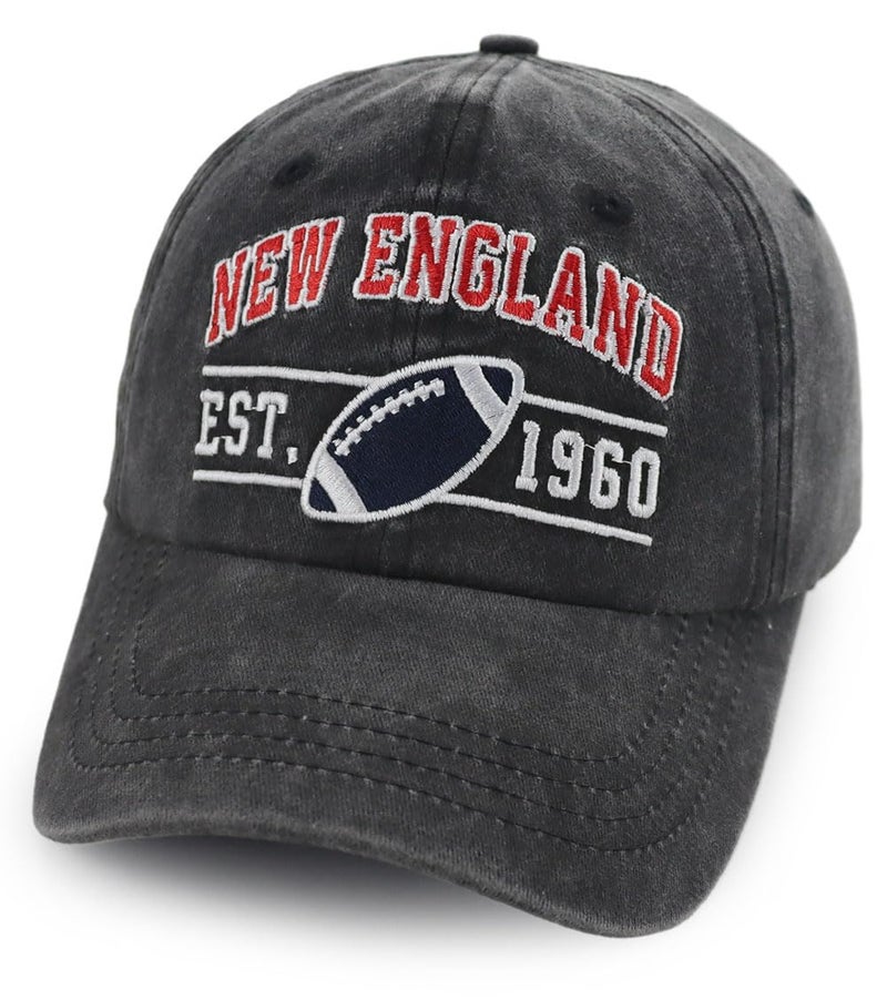 Terojnkl Embroidered City Football Hat for Men Women, Adjustable Unisex Cotton Fans Baseball Cap - Image 2