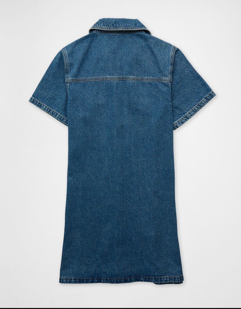 American Eagle AE Mini Denim Shirt Dress - Image 4