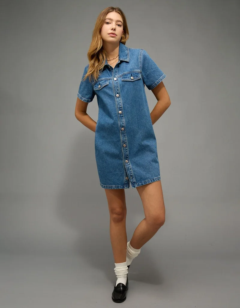 AE Mini Denim Shirt Dress