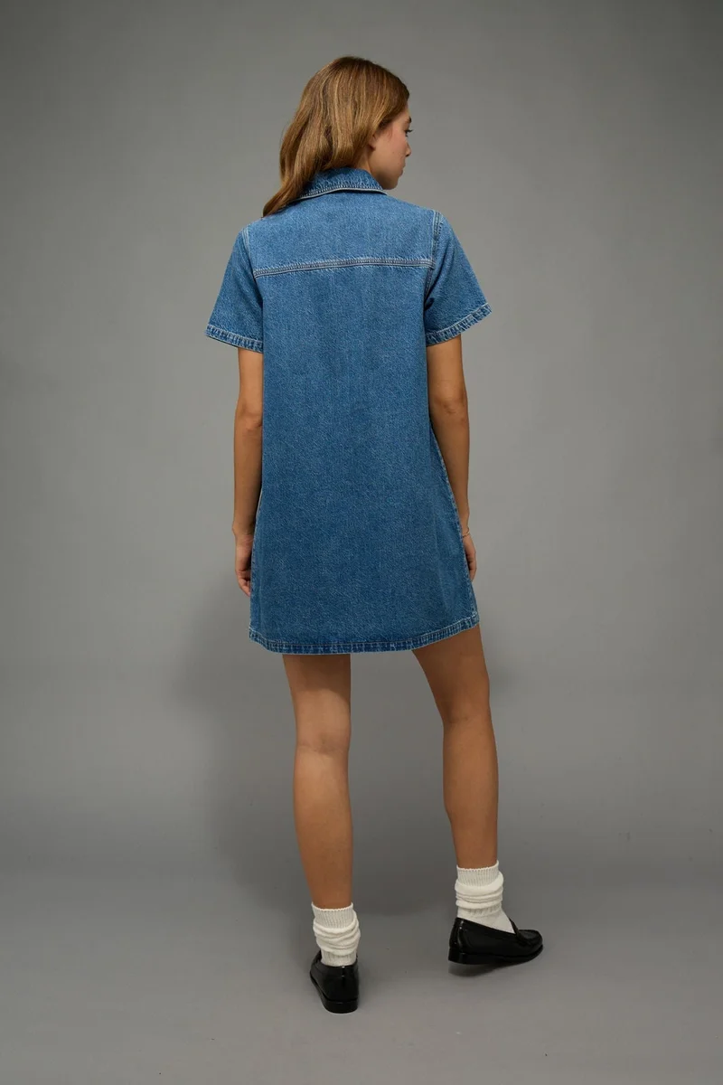 American Eagle  AE Mini Denim Shirt Dress for Women | Best Price UAE