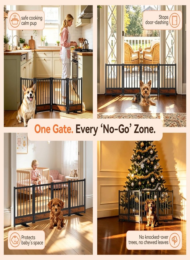 Znnam Dog Gate for Small Dogs, 15.7" Short No Drill Foldable Reinforced Base Pet Fence, Heavy Duty Step-Over Doorway Puppy Barrier, Anti-Tip Metal Frame, Supports 200+ lbs, Black - Image 3