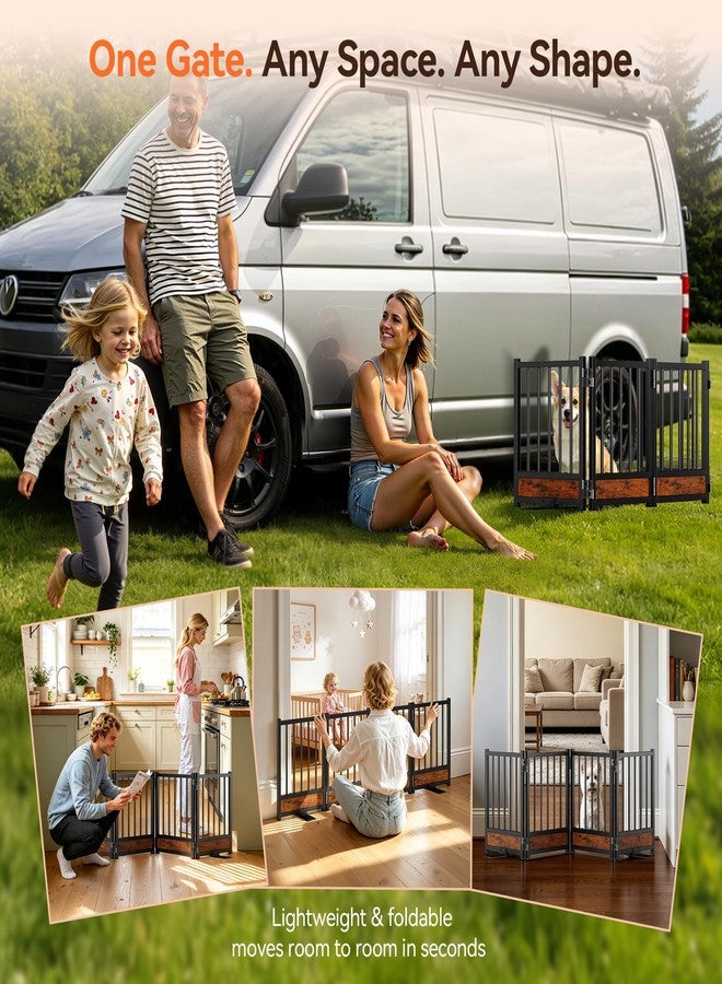 Znnam Dog Gate for Small Dogs, 15.7" Short No Drill Foldable Reinforced Base Pet Fence, Heavy Duty Step-Over Doorway Puppy Barrier, Anti-Tip Metal Frame, Supports 200+ lbs, Black - Image 5