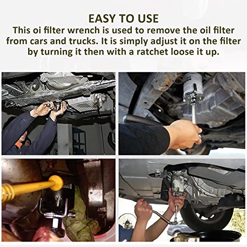 Bolaxin Universal Adjustable Oil Filter Wrench From 2-1/2" to 4.5" Wrench 3 Jaws Oil Filter Wrench Tool Set Remover Socket (Silver) - Image 3