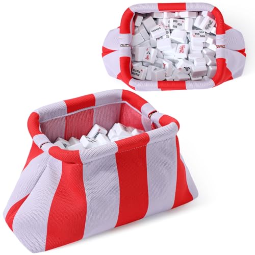 Sunnymove Mahjong Tile Bag Mahjong Empty Bag Crochet Purses Mah Jong Accessories and Gift for Women Game Lover Summer Vacation SuppliesPinkPink - Image 1