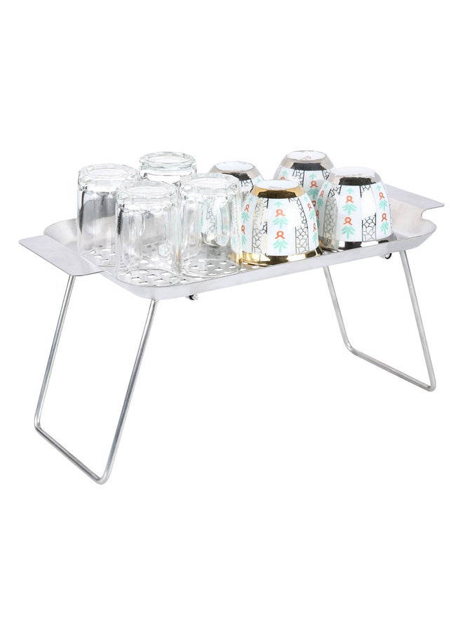 AL SANIDI Galvanized iron utensiL drying table Drying Rack Silver Size 42.5*25.5*16 Cm  - Image 2