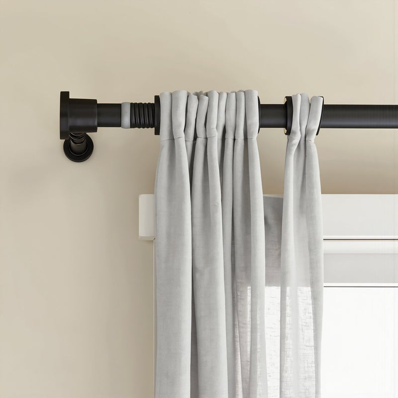 Multi Use Tension Curtain Rod 80-105 Inch Black No Drill For Bathroom Window Doorway Closet - Image 3