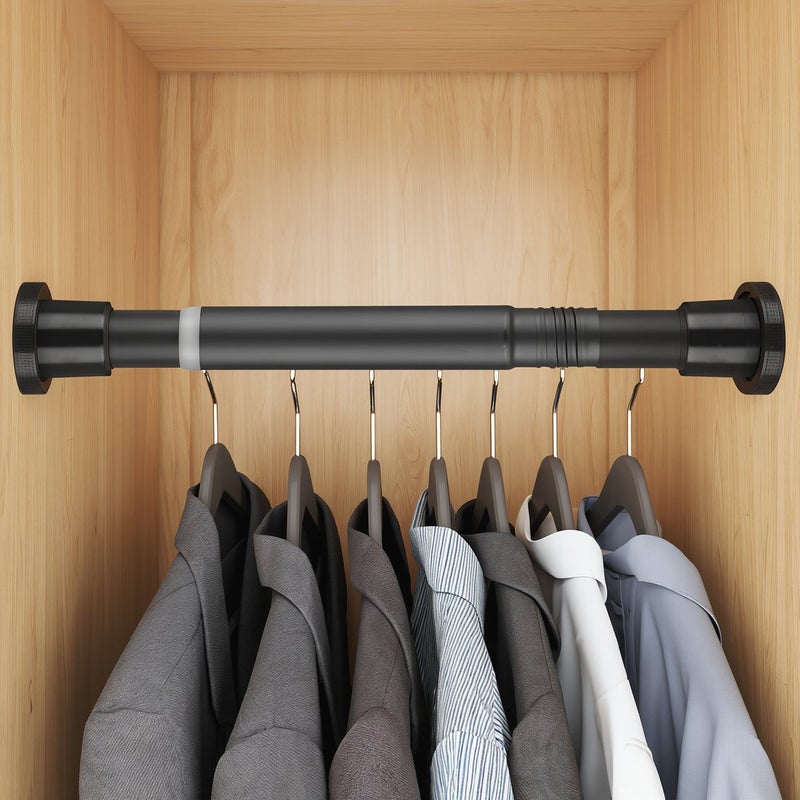 Multi Use Tension Curtain Rod 80-105 Inch Black No Drill For Bathroom Window Doorway Closet - Image 4