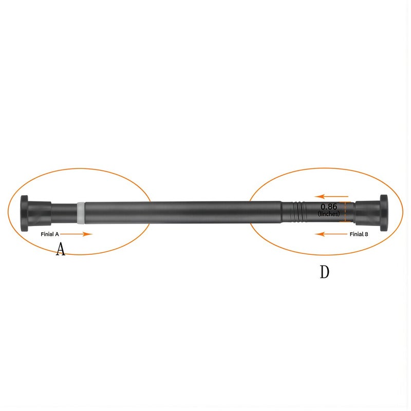 Multi Use Tension Curtain Rod 80-105 Inch Black No Drill For Bathroom Window Doorway Closet - Image 1