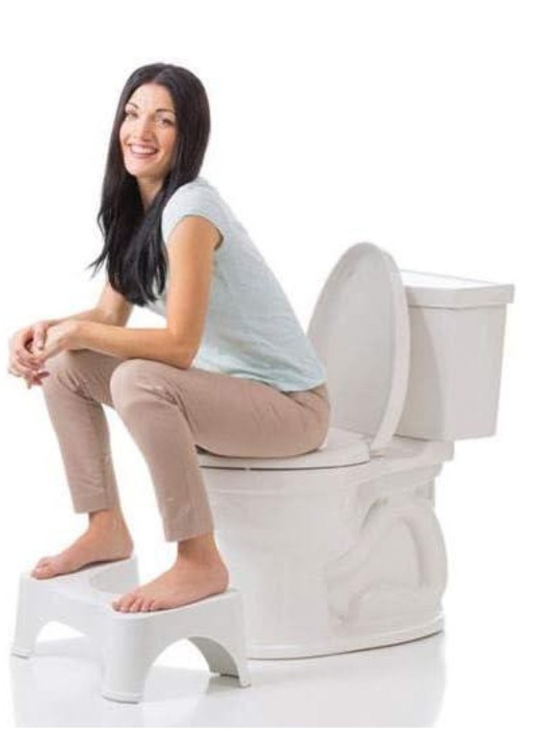 ELTRAZONE Toilet Stool - White | Ergonomic Squatty Potty for Better Bowel Health | Comfortable, Durable, Non-Slip Design for Optimal Positioning | Ideal for Easy Toilet Posture Support - Image 4