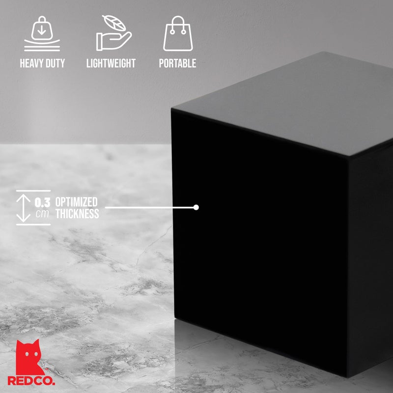 Red Co. Set of 3 Glossy Black Acrylic Cube Display Nesting Riser Stands with Hollow Bottoms - Image 3