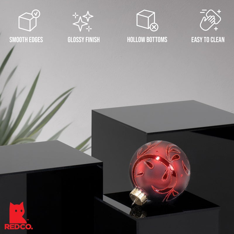 Red Co. Set of 3 Glossy Black Acrylic Cube Display Nesting Riser Stands with Hollow Bottoms - Image 4