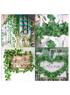 BLOOMING TIME 12 Pcs Artificial Ivy Leaf Vine Garland 87 ft for Home Kitchen Garden Wall Decor  - Image 2