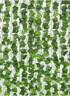 BLOOMING TIME 12 Pcs Artificial Ivy Leaf Vine Garland 87 ft for Home Kitchen Garden Wall Decor  - Image 1