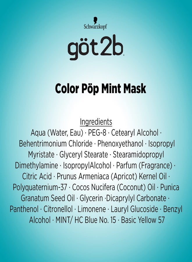 Got2B Color Pop Semi-Permanent Hair Color Mask, Mint, 5.1 oz - Image 5