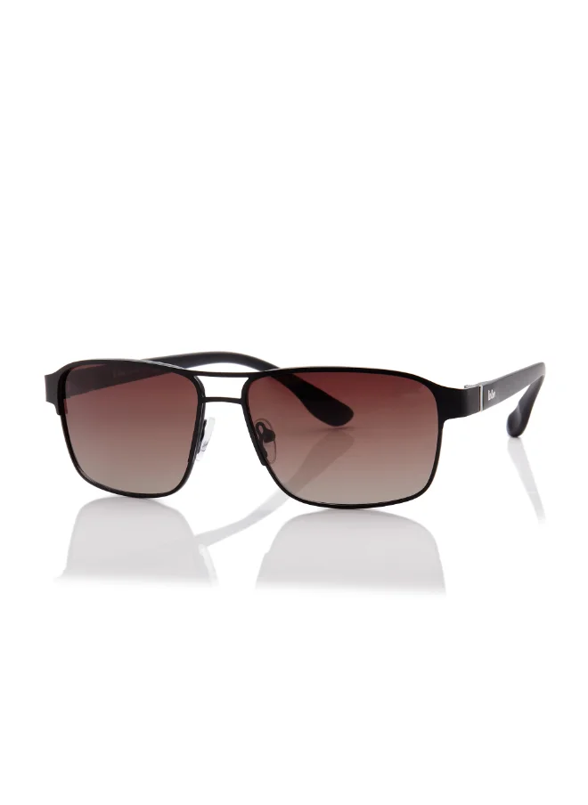 Lee Cooper Polarized Sunglasses Grey Frame Matte Black Mirror Lens 55mm  - LC1214C01