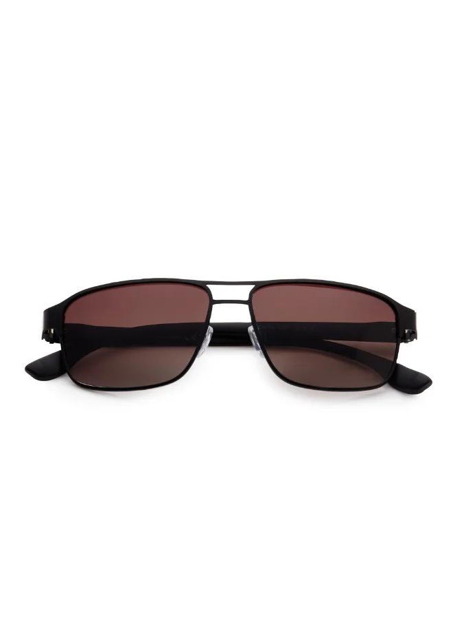 Lee Cooper Polarized Sunglasses Grey Frame Matte Black Mirror Lens 55mm  - LC1214C01